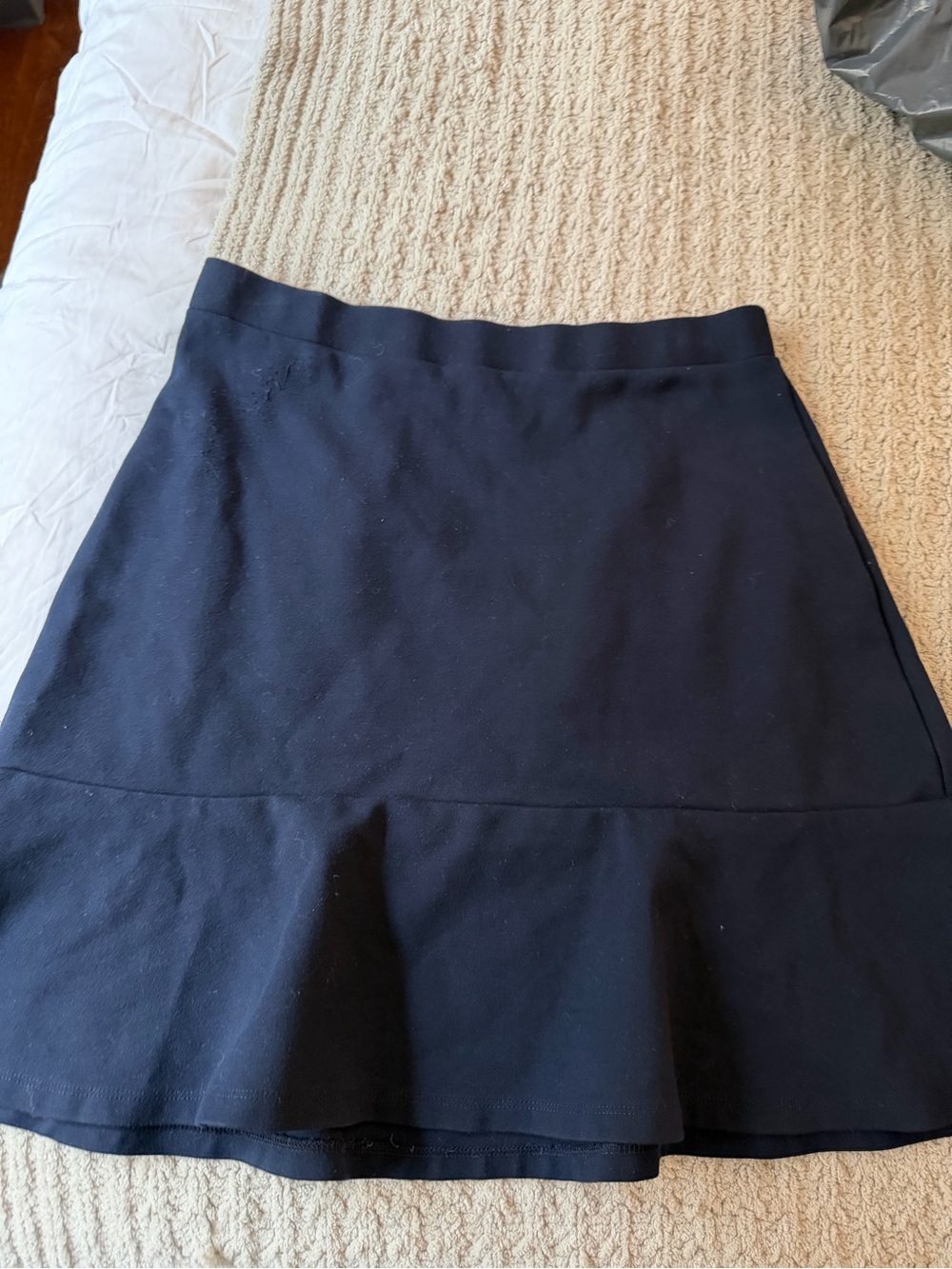 LOFT Navy Circle Skirt with Flared Hem